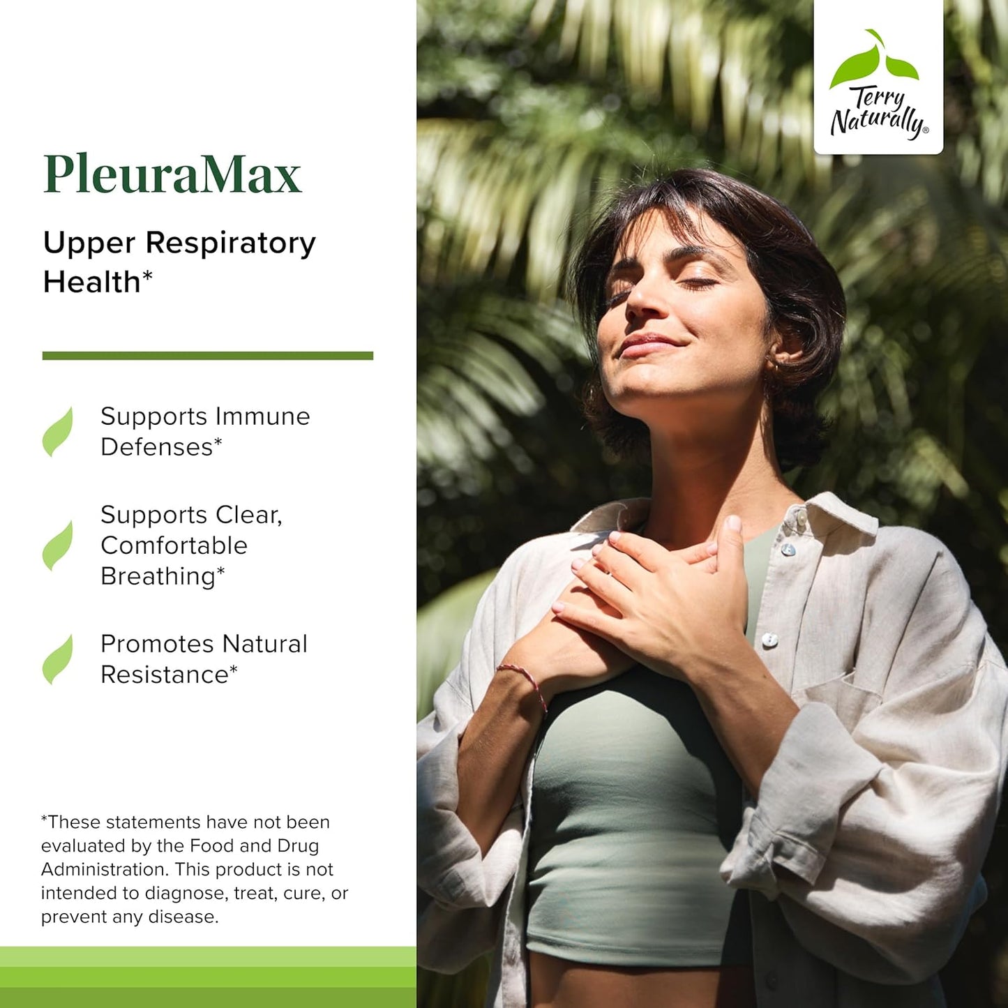 Terry Naturally PleuraMax - Upper Respiratory Health Supplement - Sourced from Oyster Mushrooms - Includes Vitamin C for Immune Support - Vegan & Non-GMO - 30 Capsules (30 Servings)