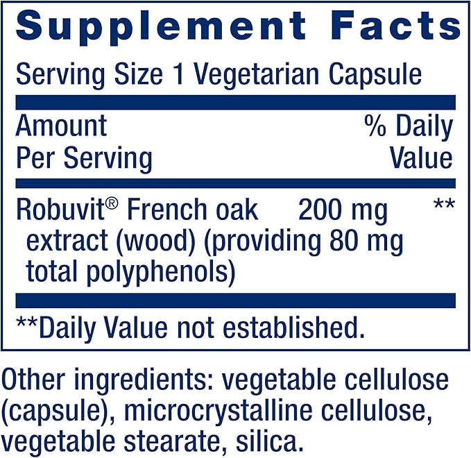 Life Extension EnergyGain, French Oak Extract, Combat General Fatigue & Maintain Energy Levels, Non-GMO, Gluten-Free, Vegetarian, 30 Capsules