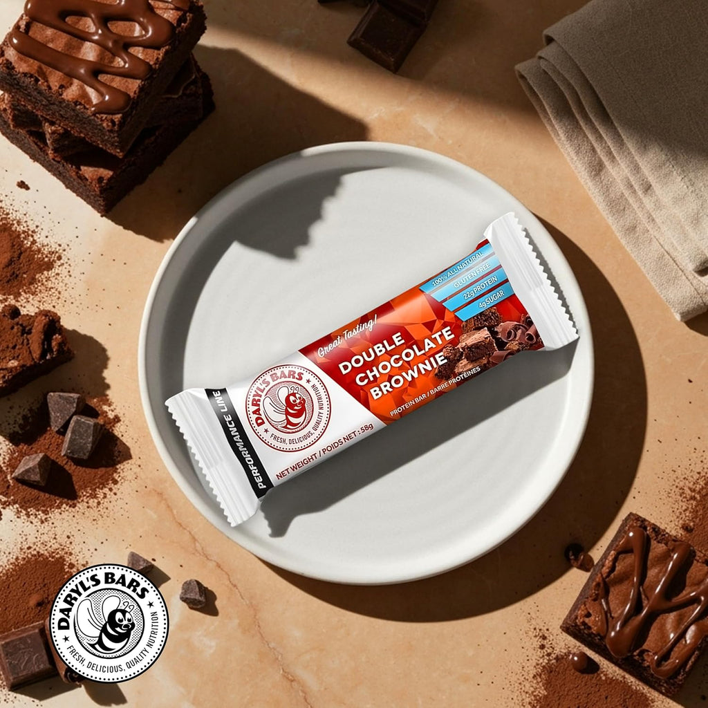 Daryl's Bars, Double Chocolate Brownie On the Go Whey Protein Bars, Gluten Free, Protein Snack, Meal Replacement, Pack of 2