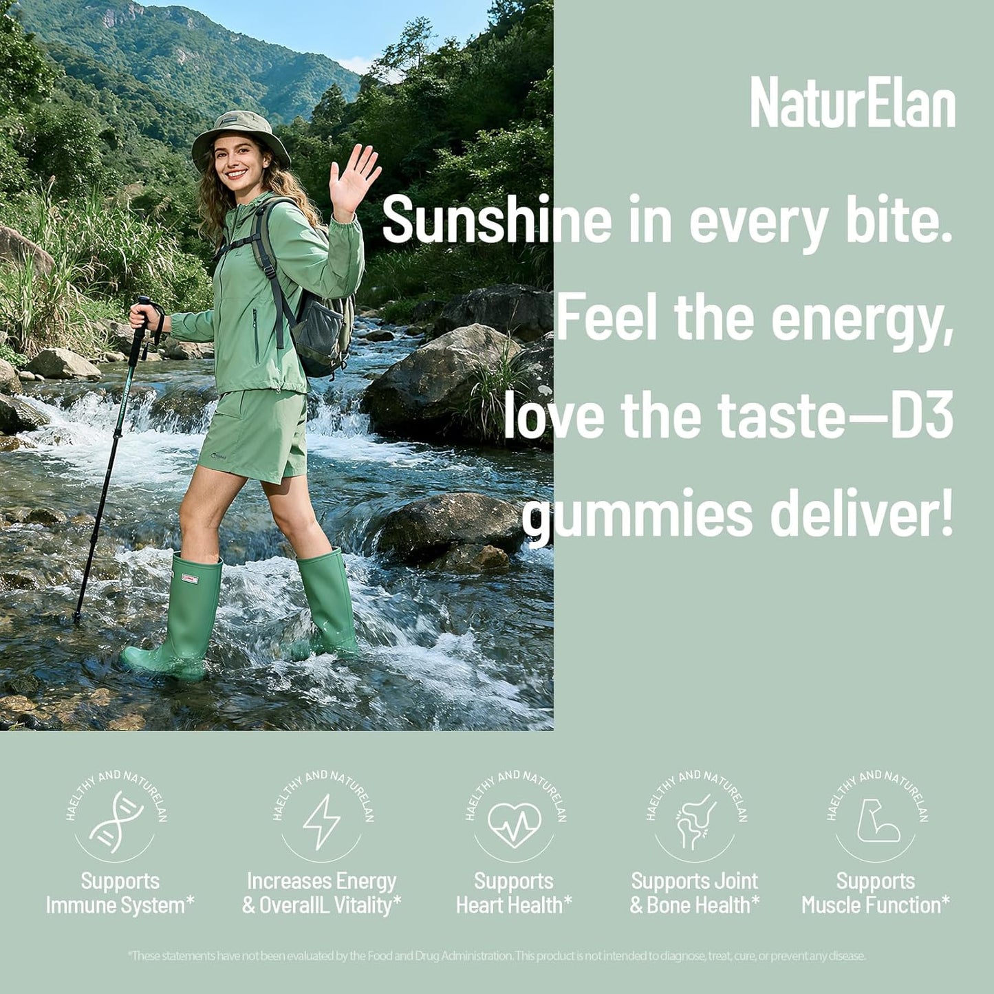 Vitamin D3 Gummies - 120 Gummies, 2000 IU Vitamin D3 per Gummy, Sugar Free, Boost Bones, Mood & Immune System Function, Third Party Tested, Yummy Peach Flavor, Vegan & Gluten Free, 120 Servings