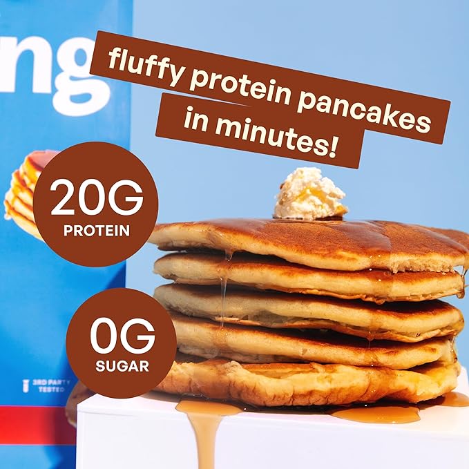 BE AMAZING Vegan Protein Powder, IHOP Pancakes & Syrup, 20g Plant Based Protein with Prebiotic Fiber, Low Carb, Dairy and Gluten Free Shake Mix, No Added Sugar, 29.3 oz, 25 Servings