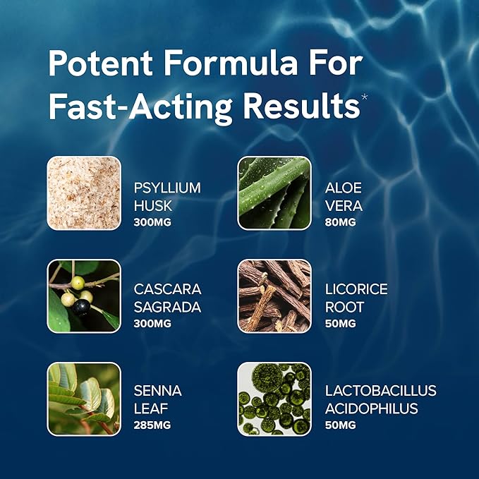7 Day Colon Cleanse & Detox | Supports Bloating Relief & Occasional Constipation | Fast Acting 7 Day Detox Cleanse for Women and Men with Probiotics for Gut Health & Regularity | Gluten-Free | 30Ct.