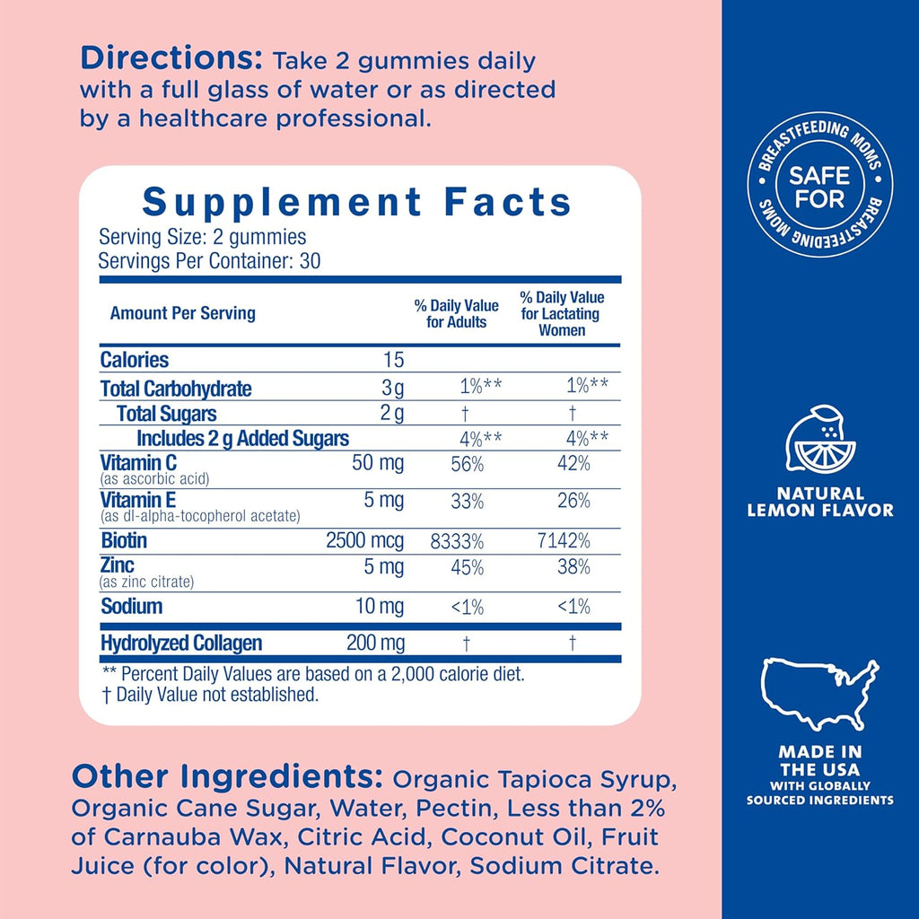 Mommy's Bliss Postnatal Support Reset My Body Gummies with Biotin & Collagen, Supports Postpartum Energy, Healing & Joint Health + Hair, Skin & Nails Health, Gluten Free, 60 Gummies (30 Servings)