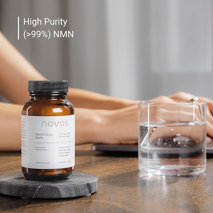 Novos Boost NMN - Contains 250 mg of High-Purity NMN, 60 Capsules, Supports Cellular Repair and DNA Protection, Boosts NAD+