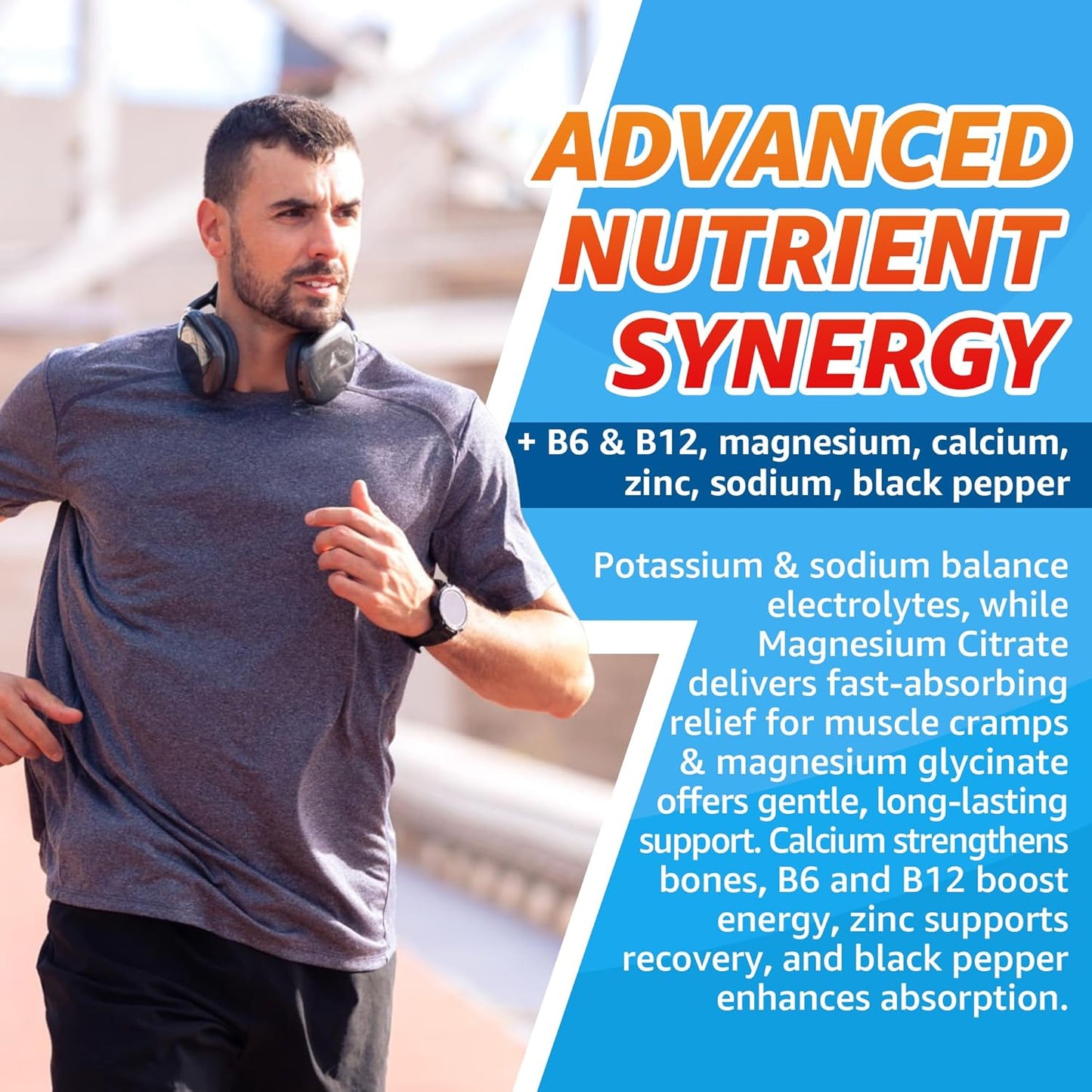 Potassium Citrate 1000mg Gummies, Potassium Magnesium Supplement + Calcium, Zinc, Sodium, Vitamin B6, B12, Support Leg Cramps, Electrolyte Balance, Body Performance, Energy Boost, Sugar Free, 60 Cts