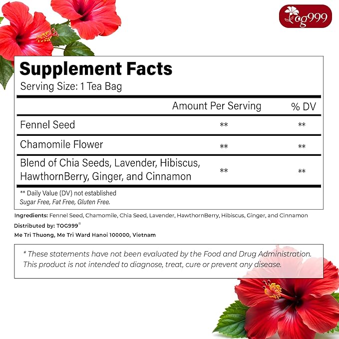 Upgraded Pressure Balance Herbal Tea - 40 Tea Bags, 3.5 oz | Heart Functional Tea | Blend of 9 Natural Herbs | Caffeine-Free, Sugar-Free, Vegan-Friendly (40 Tea bags - 3,5 oz)