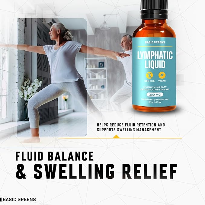 Lymphatic Support Liquid – Natural Immune Booster for Lymphatic Drainage, Fluid Balance, and Daily Cleanse, Easy - Absorb Liquid Formula for Wellness Support, 2 Fl Oz