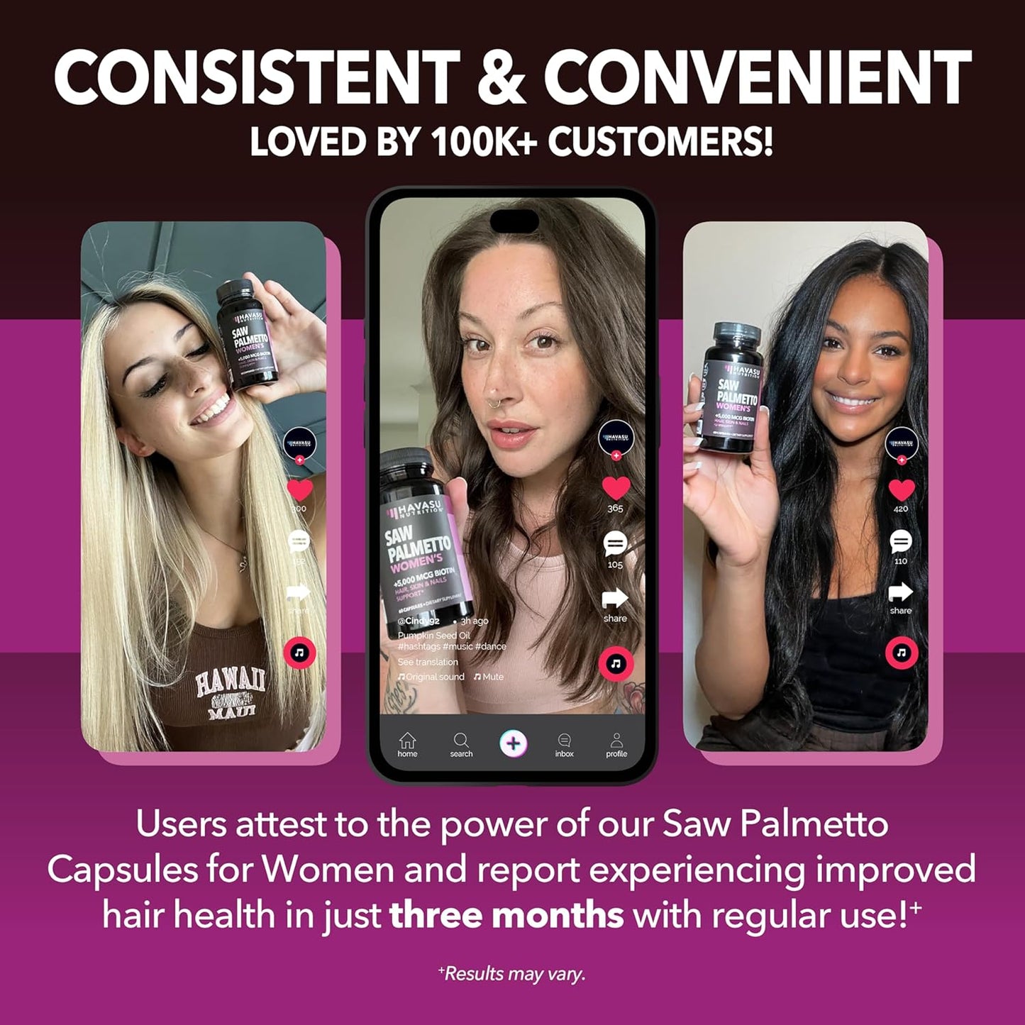 Saw Palmetto for Women with Biotin 5000mcg - Powerful DHT Blocker to Support Hair, Skin, and Nail Health - 120 Count - Vegan, Non-GMO Vitamin for Stronger, Fuller Looking Locks - 2 Month Supply