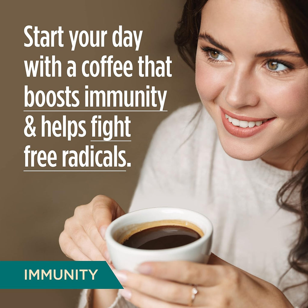 VitaCup Immunity Coffee Pods, Wellness Boost with Antioxidants, Echinacea, Probiotics, Vitamin C & D3, Medium Dark Roast, Recyclable Single Serve Pod Compatible with Keurig K-Cup Brewers,32 Ct