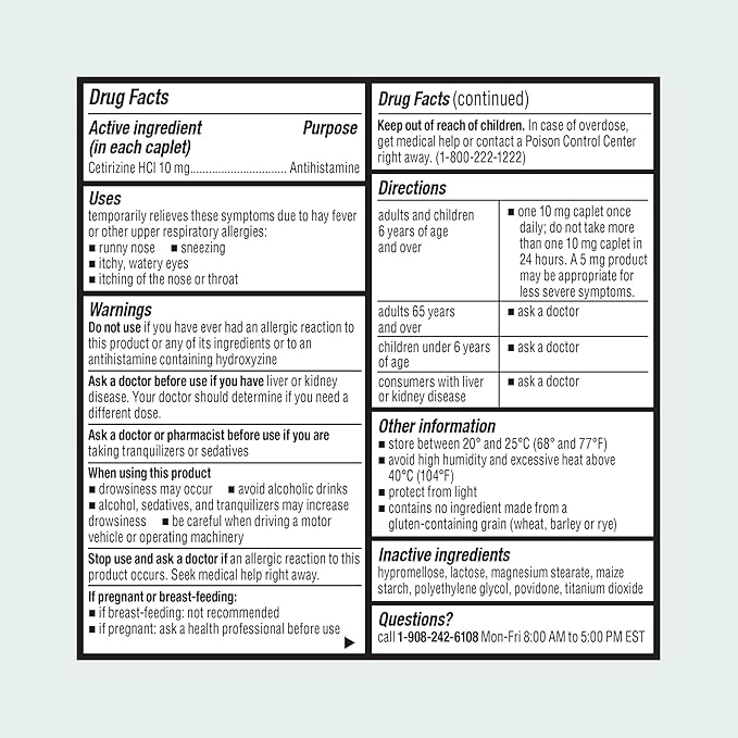 ValuMeds 24-Hour Allergy Medicine Antihistamine for Pollen, Hay Fever, Dry, Itchy Eyes, Allergies | Cetirizine HCl 10mg Caplets, Compare to Leading Brand (300 Count)