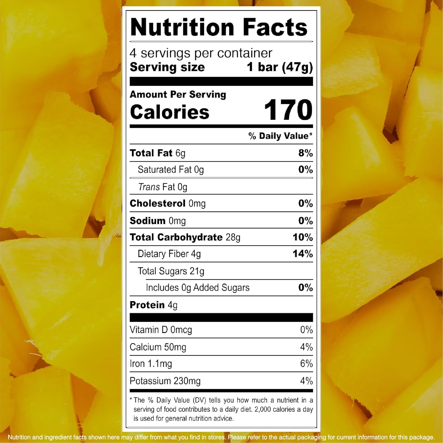 JONESBAR (Mango Almond, 4 Count (Pack of 1)), USDA Organic Fruit & Nut Bar, Non-GMO, Kosher, Vegan, Gluten Free, Simple Snack Bar