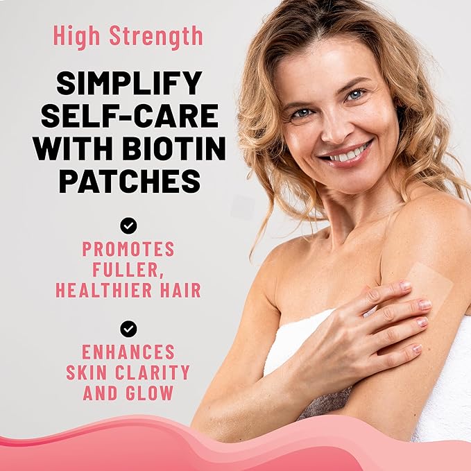 Biotin Patches - 36 Pcs | 7.5 mg Biotin with Essential Vitamins & Minerals | Supports Healthy Hair, Strong Nails & Radiant Skin | Easy-to-Use for Beauty and Active Lifestyles