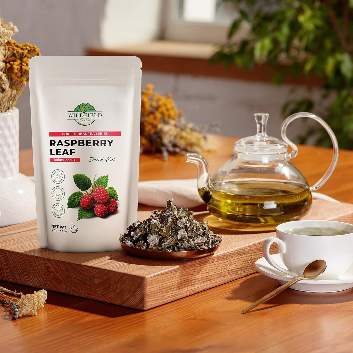 4 oz. Raspberry Leaf Tea Rasberry Leaf Herbs (Rubus Idaeus Folium) - 113g Rasberry Leave Tea Hojas De Frambuesa
