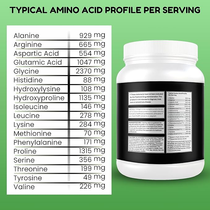 Halal & Grass Fed Collagen Peptides Powder 1 lb. 16oz Unflavored Hydrolyzed Collagen Peptides Powder Type I & Type III for Hair, Skin, Nails & Joints | Keto & Paleo Friendly | Sugar & Gluten Free