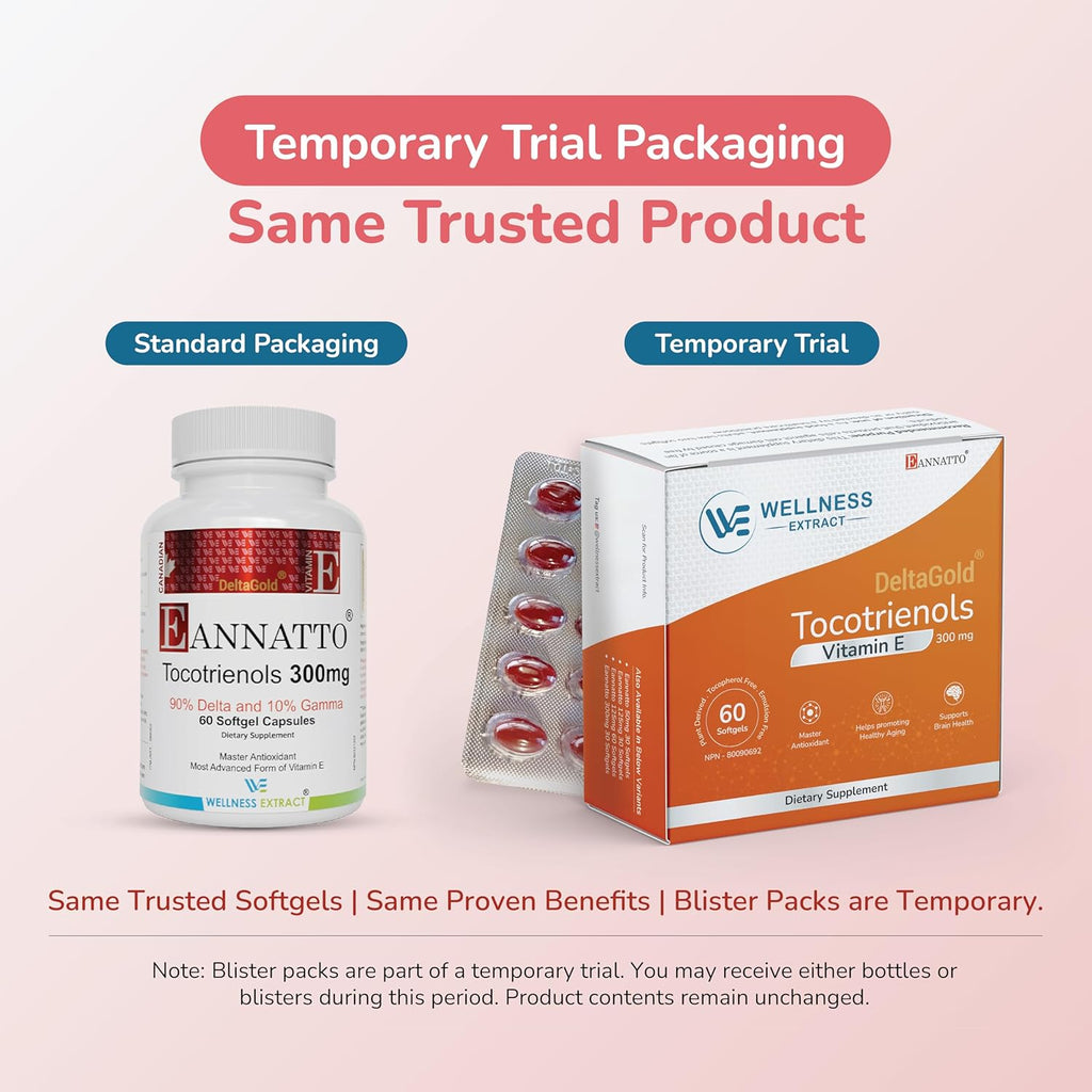 Eannatto Tocotrienols Vitamin E Supplements Tocopherol Free, Supports Immune Health, Non-GMO, Gluten Free & Antioxidant (300MG 60 Softgels)