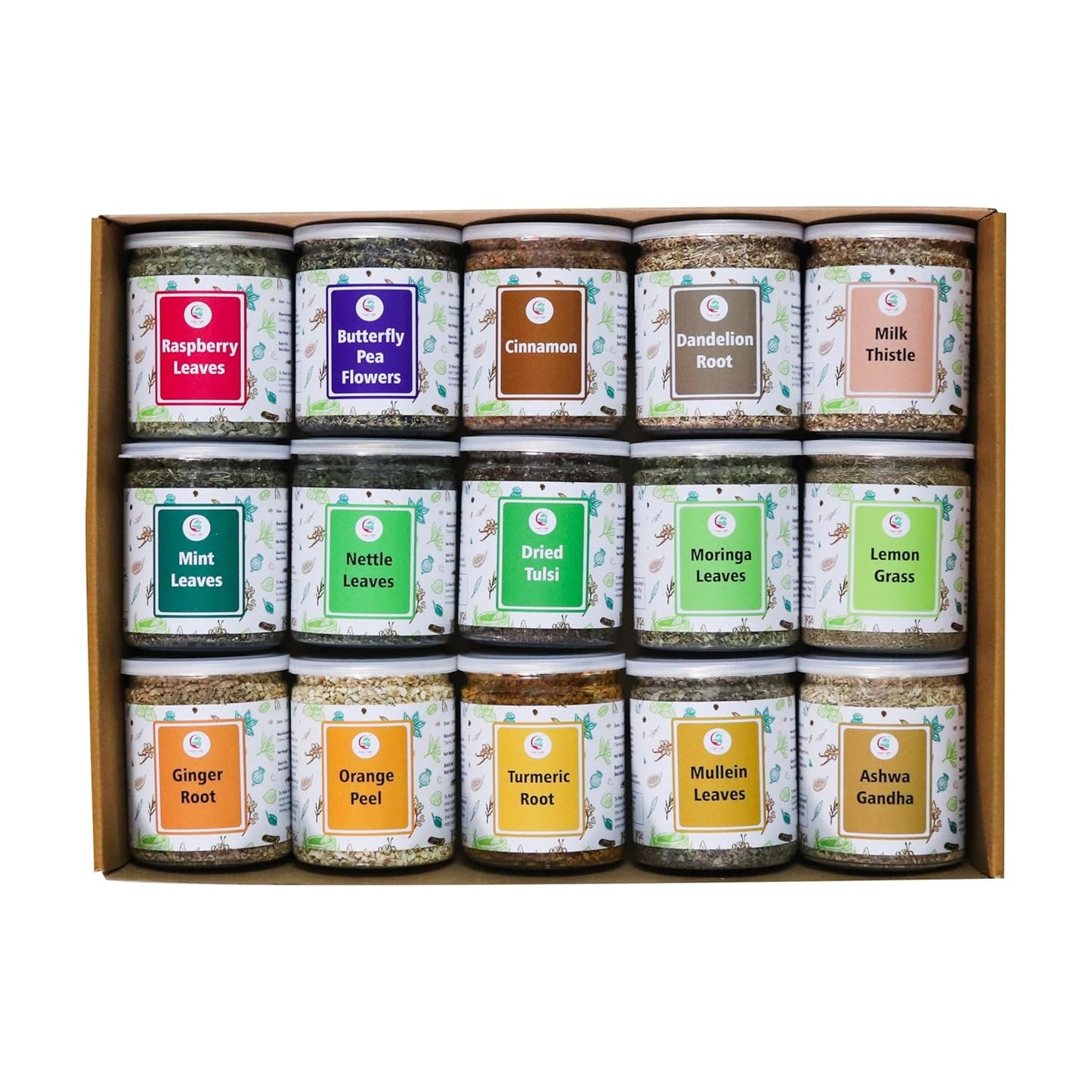 Assorted Loose Leaf Tea | 15 Delightful Herbs | Upto 900 Servings | 100% Raw & Natural | Add Health to your Soups, Smoothies, Teas and more | By Yogi's Gift®