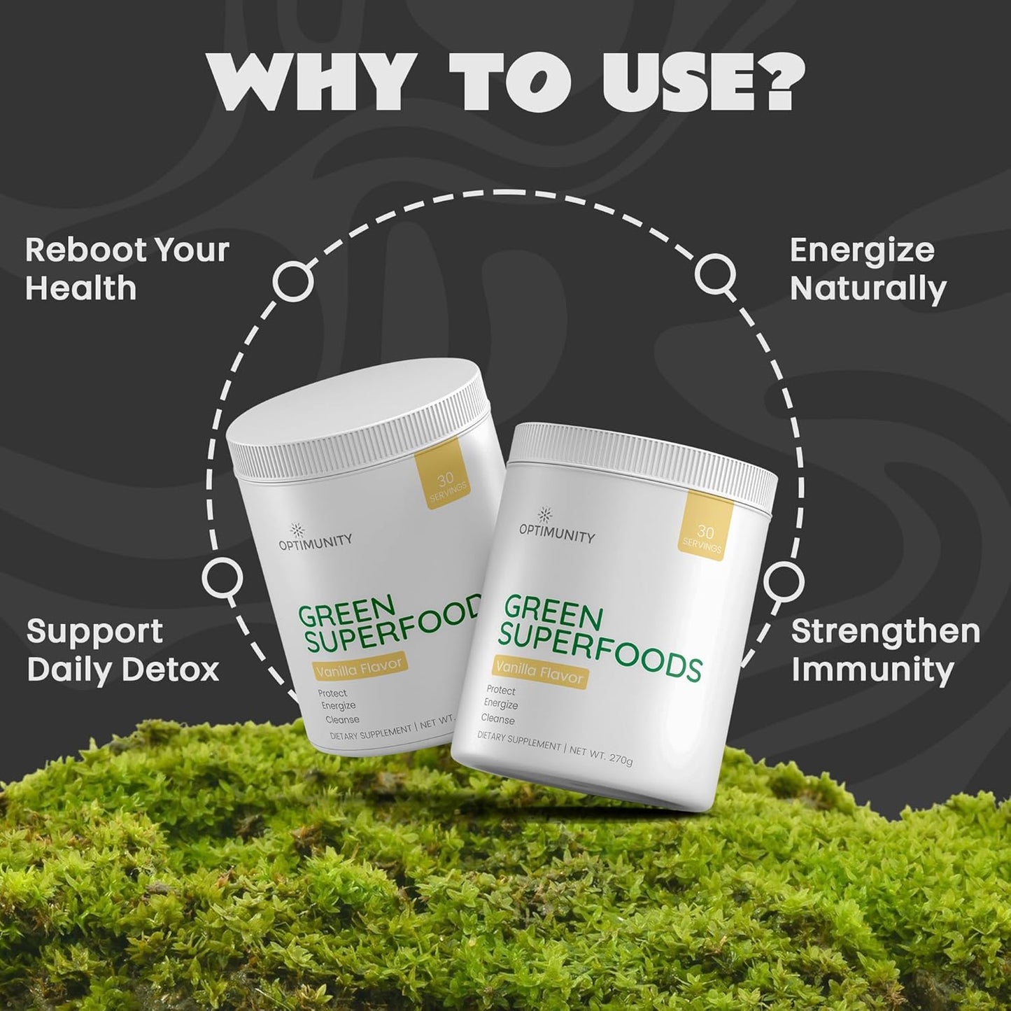 Green Superfoods Powder - Unflavored – Organic Greens Blend with Spirulina, Probiotics & Digestive Enzymes – Detox, Immune & Gut Health Support – 30 Servings (30 Servings, Vanilla)