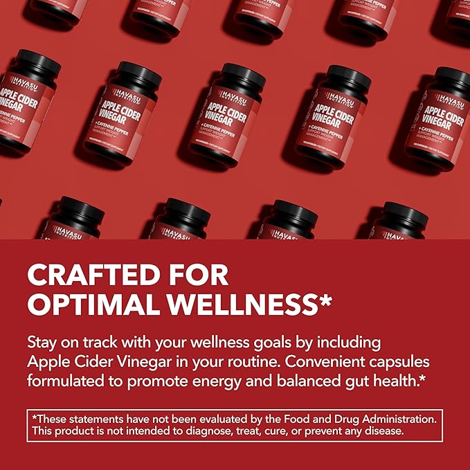 Apple Cider Vinegar Capsules with Cayenne Pepper for Digestive Health Support - 500mg ACV and 20mg Capsicum Annuum - Easy-to-Take, Unflavored Pills - 120 Count - Vegan, Non-GMO - 4 Month Supply
