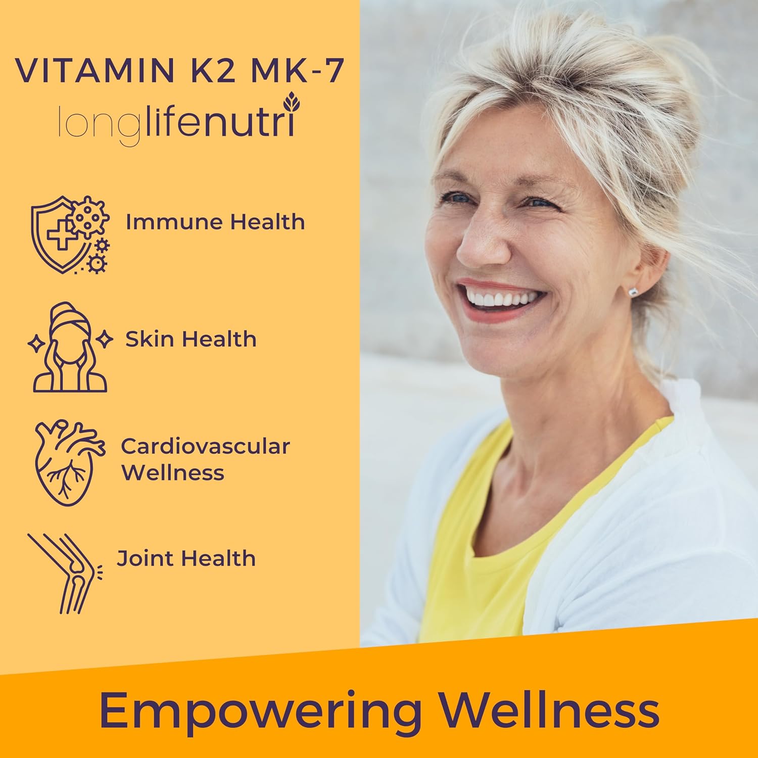 Vitamin K2 MK-7 100mcg – Nutrient Support for Bones and Circulation, 120 Vegetarian Capsules, 4-Month Supply, Lab Tested, Made in The USA, Non-GMO