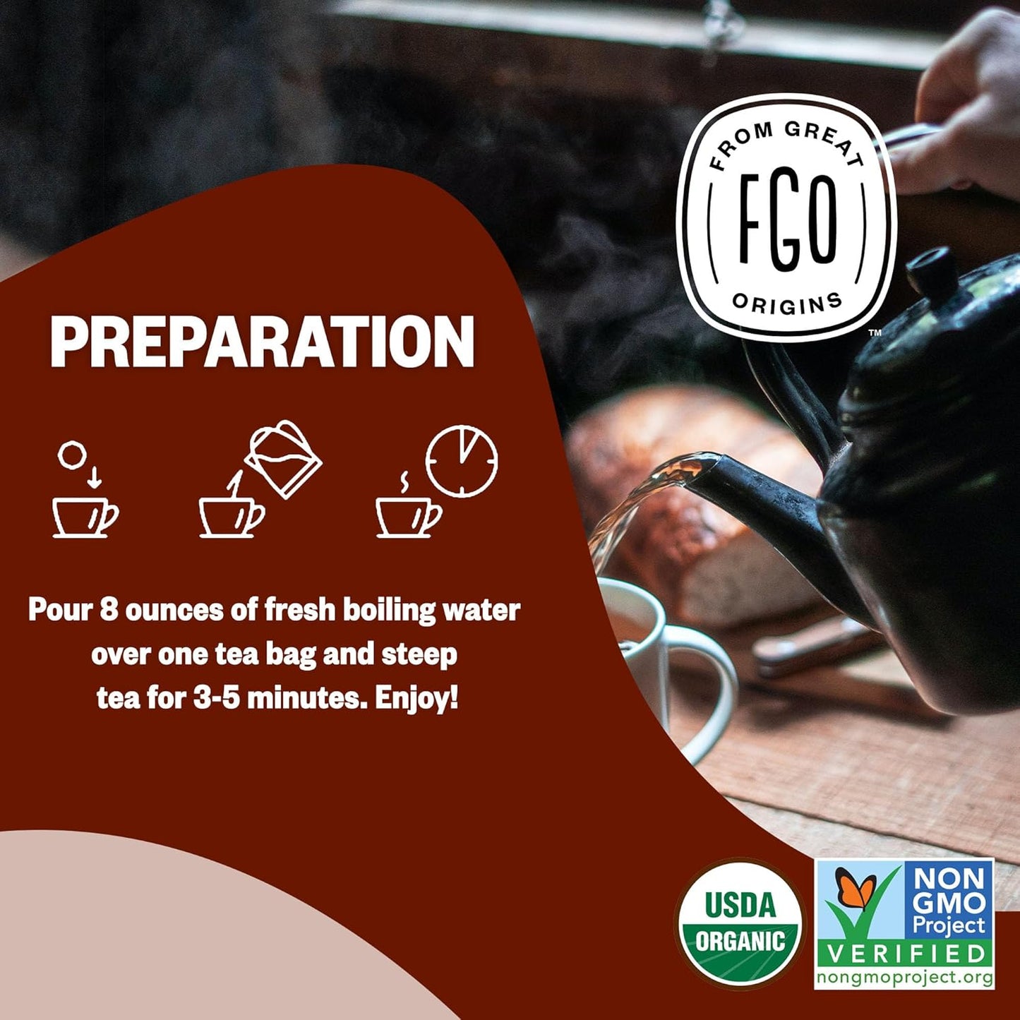 FGO Organic Oolong Tea, Eco-Conscious Tea Bags, 100 Count, Packaging May Vary (Pack of 1)