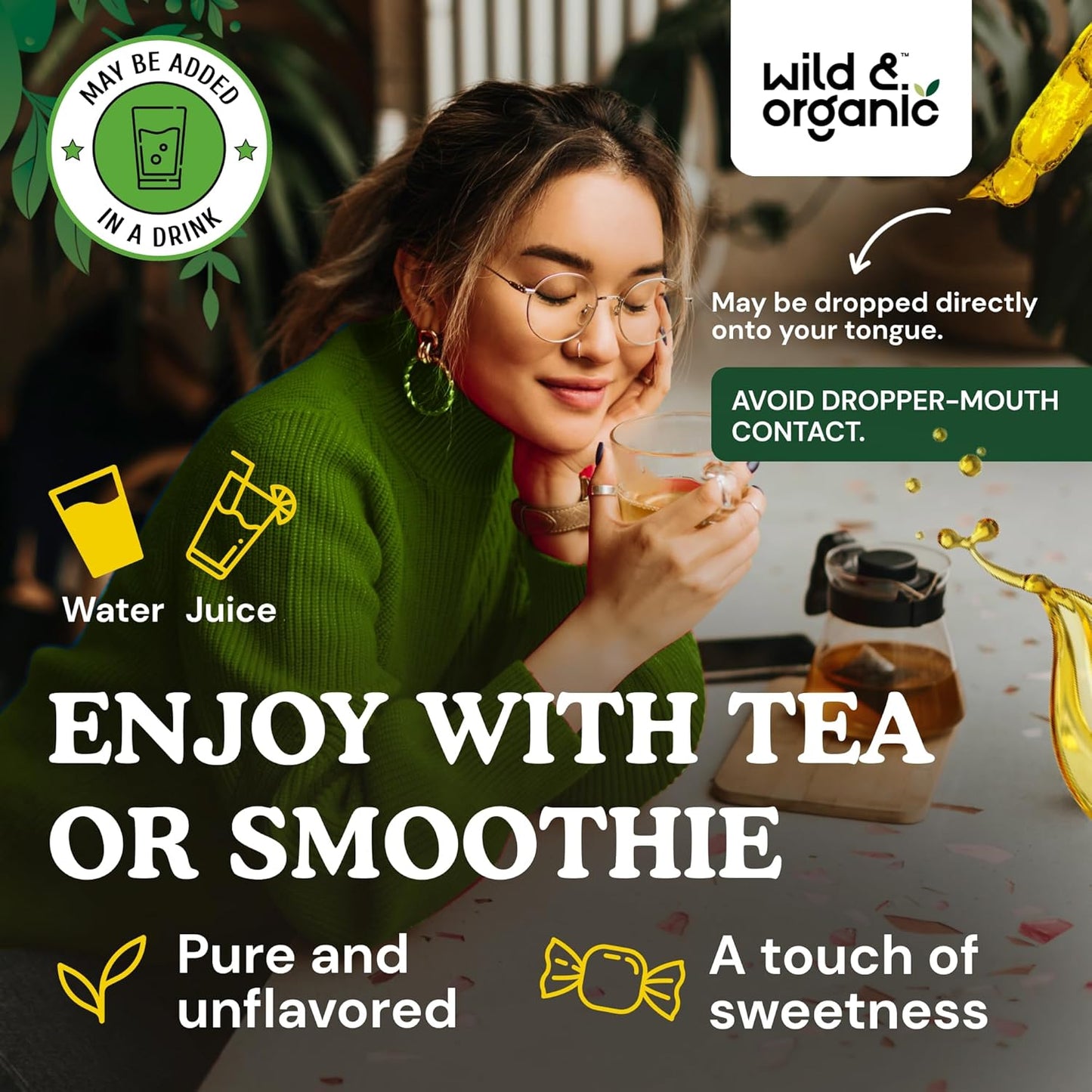 Wild & Organic Eyebright Herb Tincture - Eye Support with Eyebright Supplement - Dietary Euphrasia Extract Liquid Drops - Vegan, Sugar Alcohol-Free - 2 fl oz