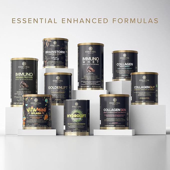 Essential Nutrition - Collagen Gut - Collagen Peptides Powder - Gut health supplement Immunity - Prebiotic Fiber, Turmeric Extract, FODMAP Friendly, Sugar-Free - Orange & Blueberry- 15oz (20 Servings)