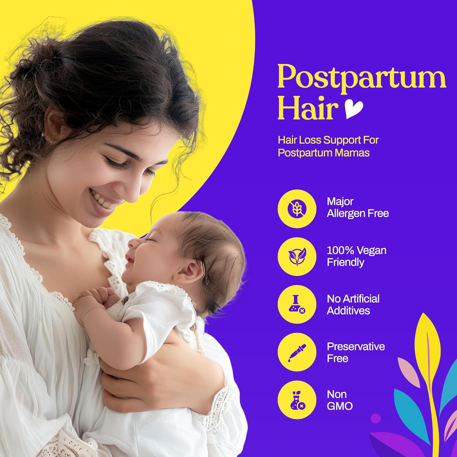 Mama’s Select Postpartum Hair Loss Vitamins – Reduce Shedding, Restore Thickness, Shine, & Strength – Supports Hormonal Balance, Cellular Renewal & Scalp Health – Treatment Is Safe for Breastfeeding