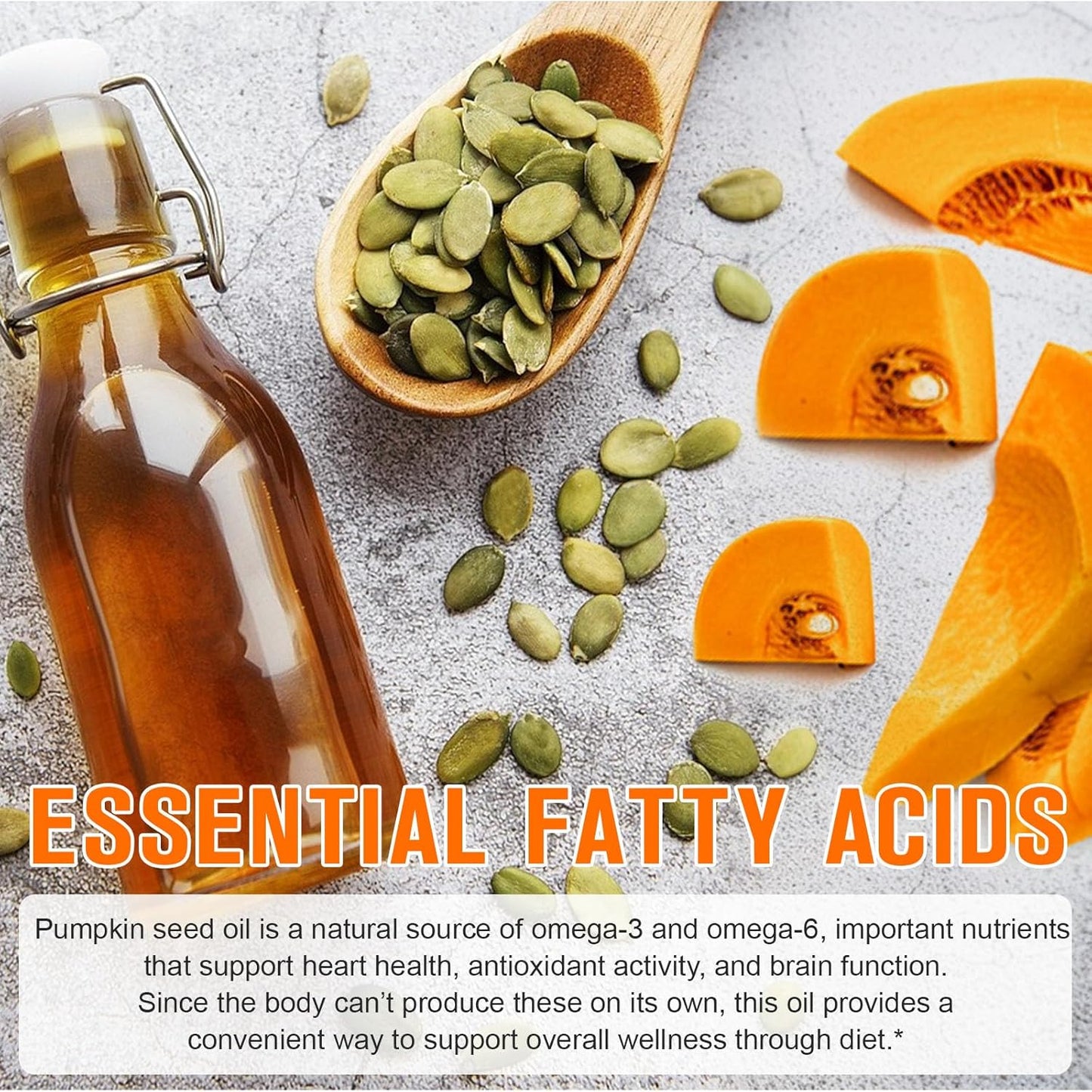 WHLH & WELL-BEING Pumpkin Seed Oil Capsules, 2Pack Pumpkin Seed Oil for Hair Growth, 1000mg Per Serving, 600 Count