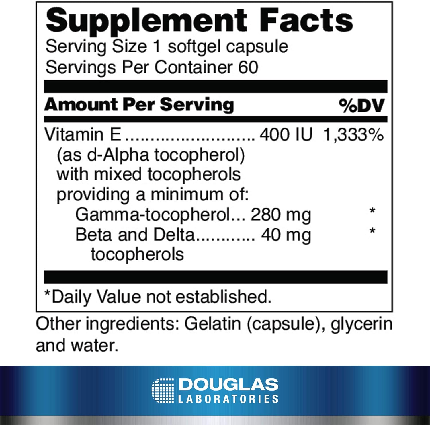 Douglas Laboratories Nutri E-400 Forte | Vitamin E Antioxidant Support for Oxygenation, Liver, and Immune Function | 60 Capsules