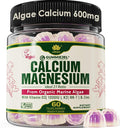 Plant Based Calcium Gummies 600mg with Vitamin D3 K2, Magnesium, Zinc for Bone Strength, Sugar Free Calcium Supplements for Women & Men (Certified Vegan) from Sustainably Organic Red Algae - 60 Counts