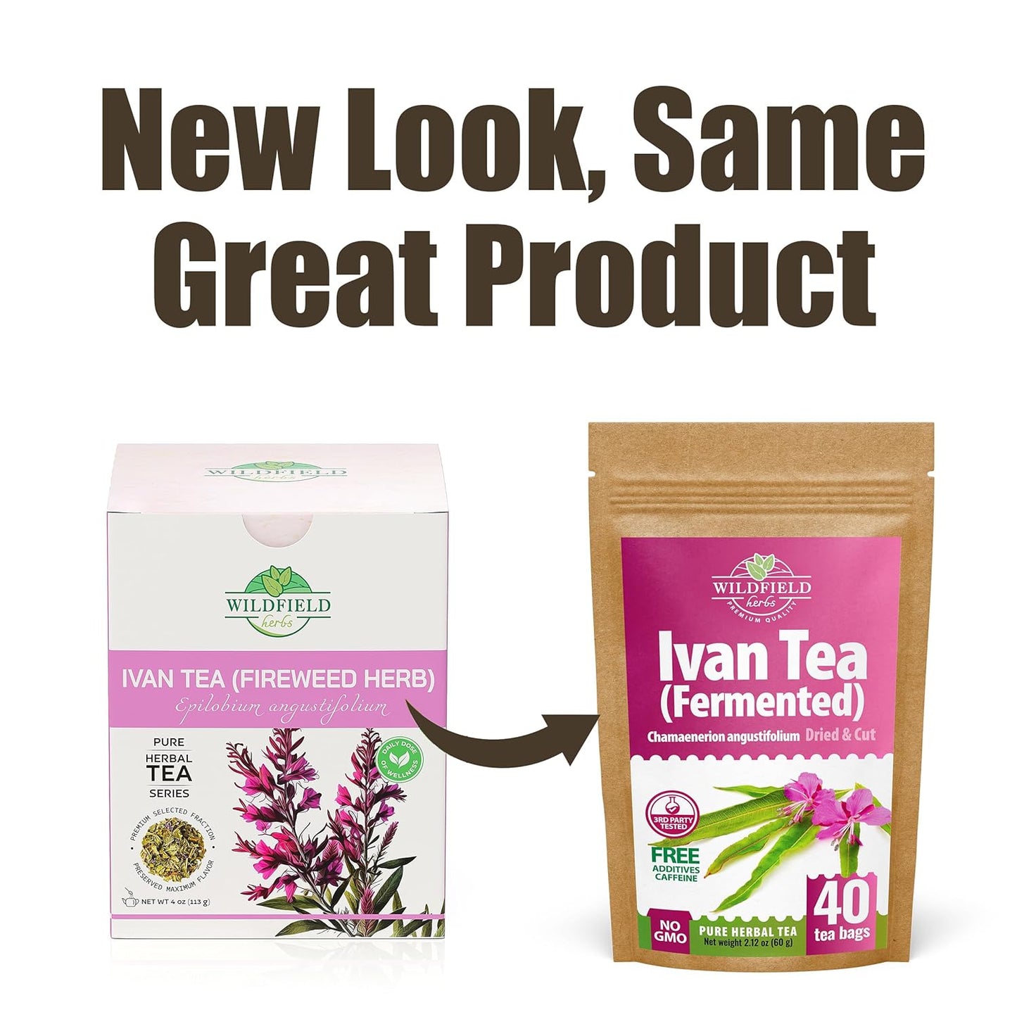 40 Bags Ivan Tea Siberian Fireweed Tea Herb Blooming Sally (Chamerion Angustifolium) - Ivan Chai 40 Count 1.5 g Bags Epilobium Angustifolium Иван Чай