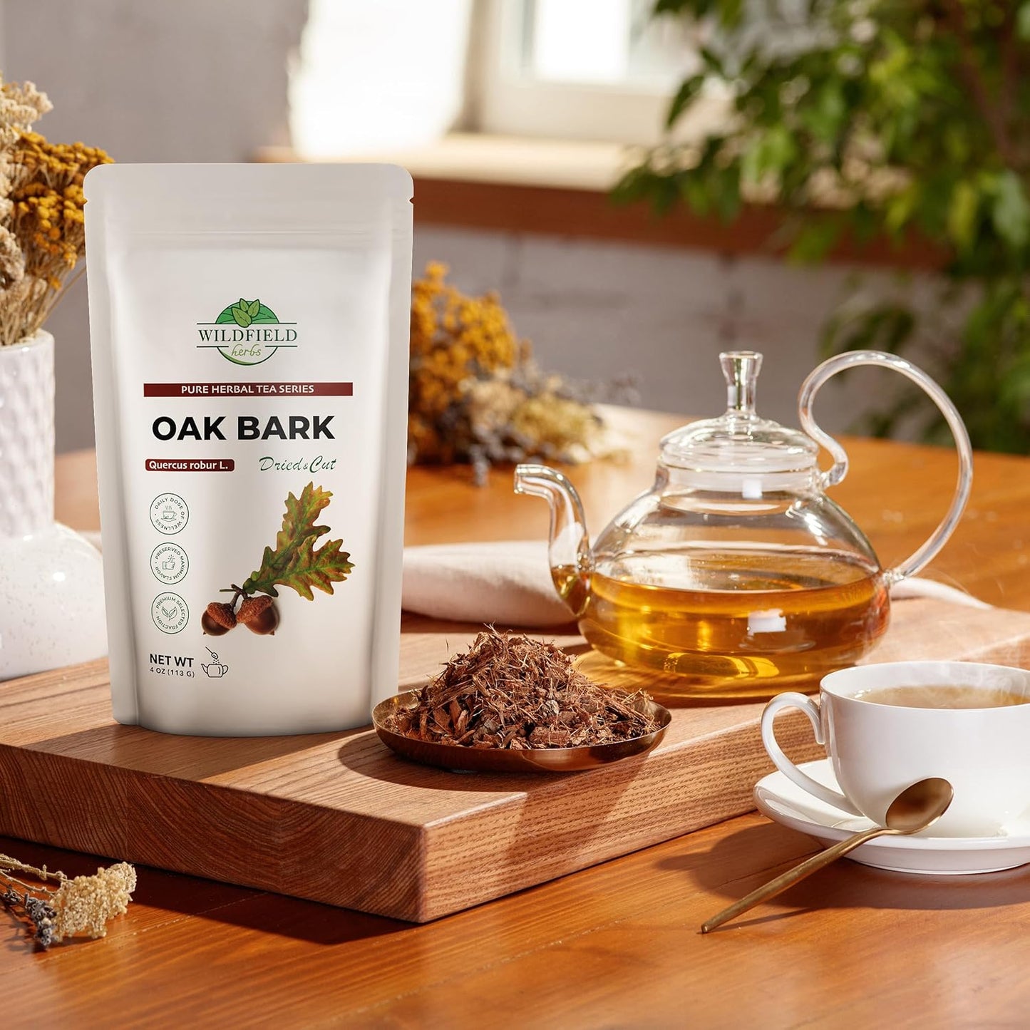 4 oz. Oak Bark Tea Tree Bark Herbs Сascara (Cortex Quercus) - 113g Herb Tea Corteza De Roble