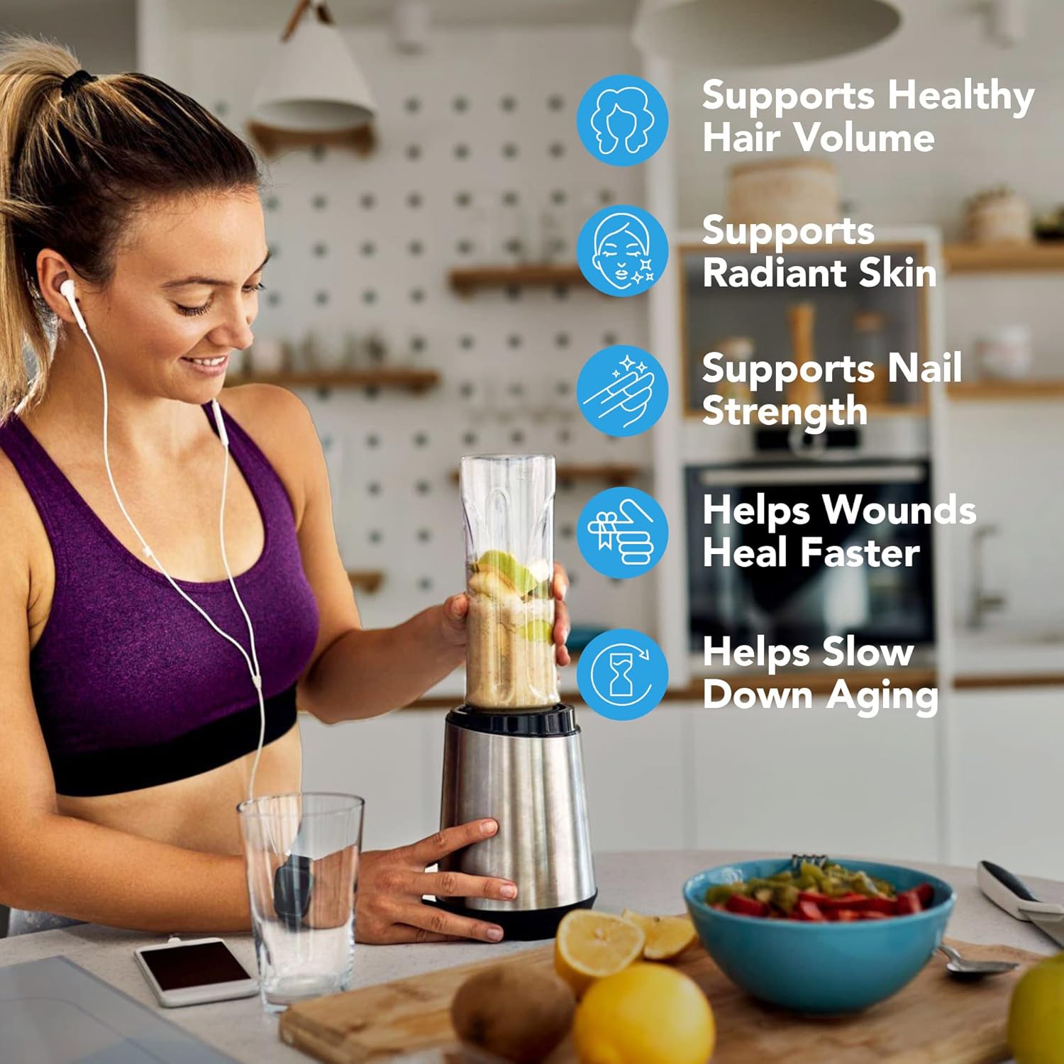 Biotin and Collagen Vitamins + Keratin with Folate - Hair Loss Treatments for Women & Men - Follicle, Skin and Nails Supplements for Hair Growth & Postpartum Support - GMO Free & Gluten Free (60 Caps)