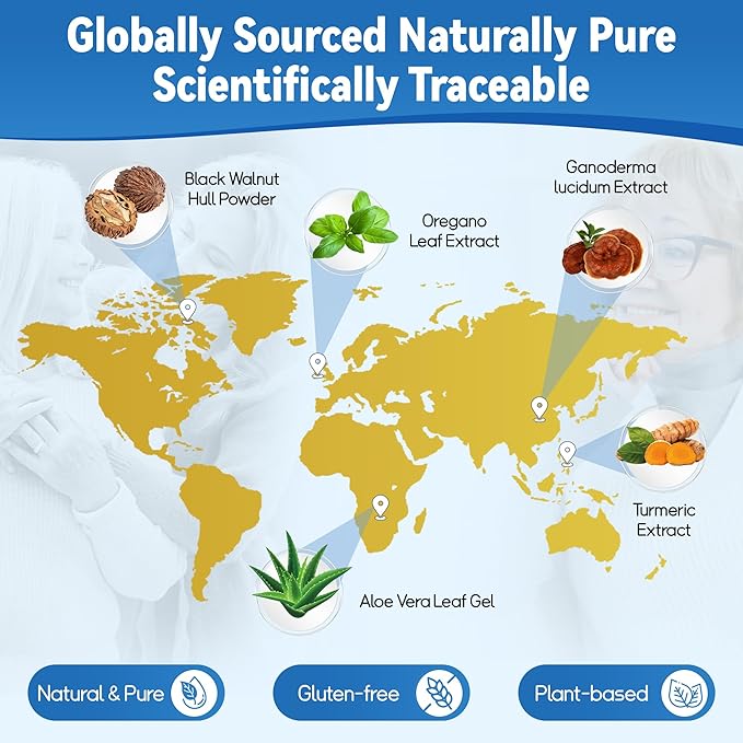 Candida Cleanse for Women, Oregano & Caprylic Acid Gut Cleanse, Herbal Supplement Digestive & Intestinal Health Support, Flora Balance for Gut Health, 60 Capsules