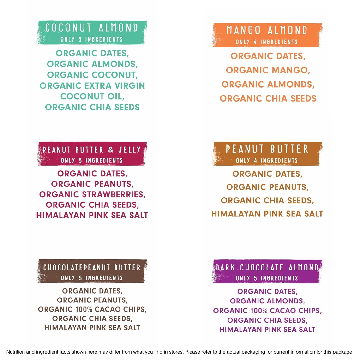 JONESBAR Organic Plant Based Protein Bars | 6 Flavor Variety Pack | Fruit & Nut Bar, Kosher, Gluten Free, Breakfast Bars, School Snacks, Vegan Snack & Healthy Snacks for Adults and Kids (Pack of 12)