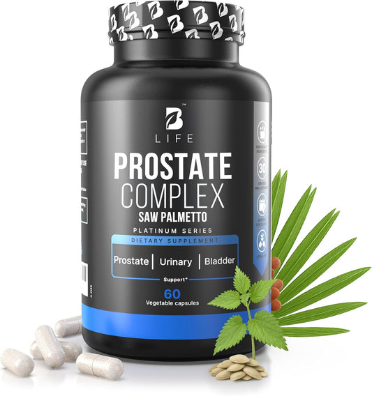 Prostate Health Supplements for Men with Saw Palmetto for Men & Pumpkin Seed Oil Capsules - Stinging Nettle Root| 60 Capsules – 30-Day Supply