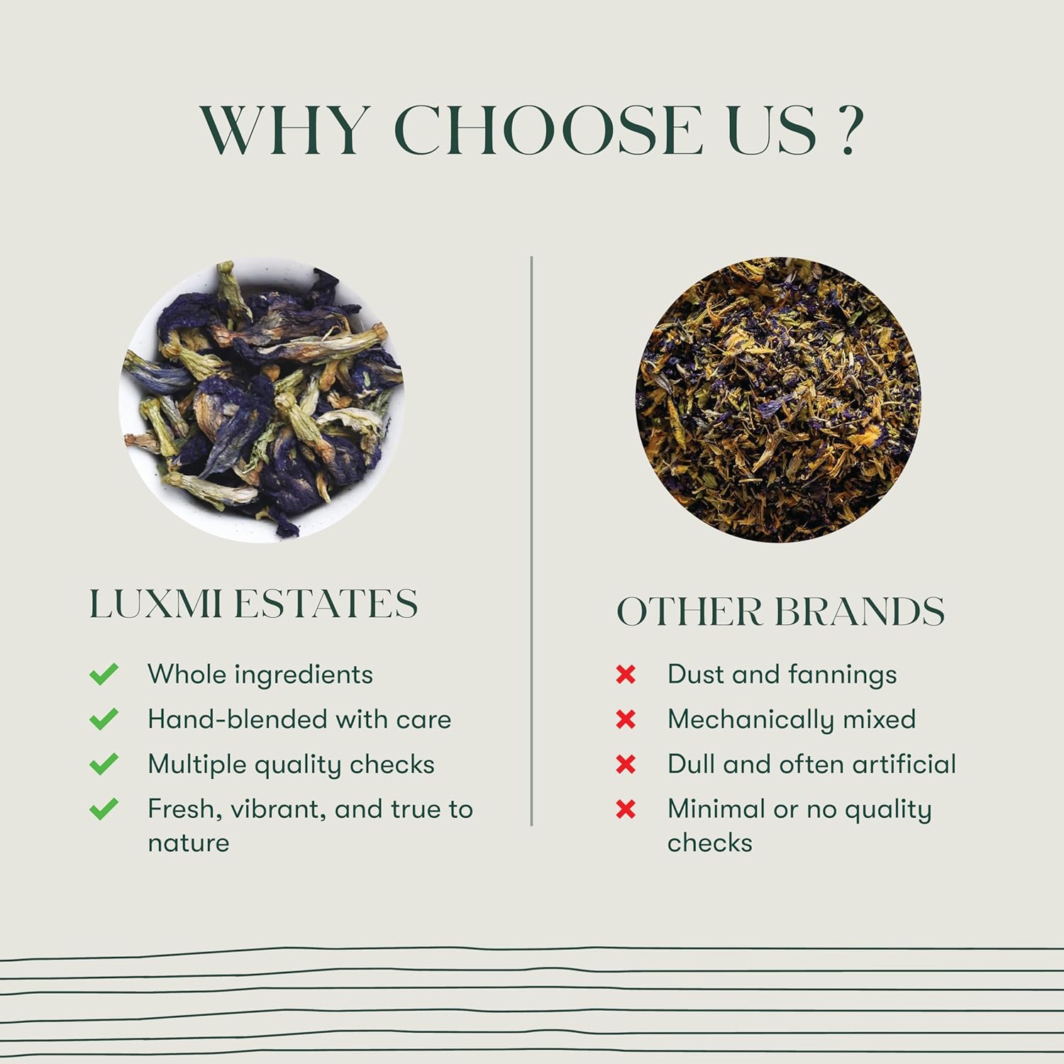 Luxmi Estates - Butterfly Pea Flower Tea - Loose Leaf - 25g (12 Cups) | USDA Certified Organic Blue Tea | Caffeine-Free | Single Ingredient