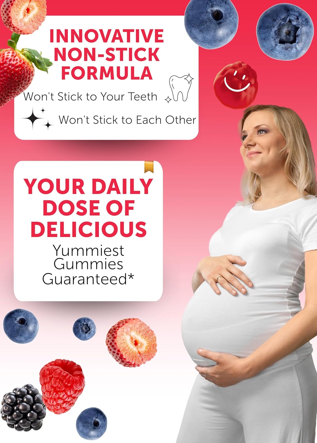 Prenatal Vitamins for Women with Iron & Folic Acid - Tastiest Proprietary Formula - Daily Pregnancy Multivitamin with Vit.A,B complex, C,D,E,Zinc - Non-GMO Prenatal Vitamin Gummies for Women, 9 Pack