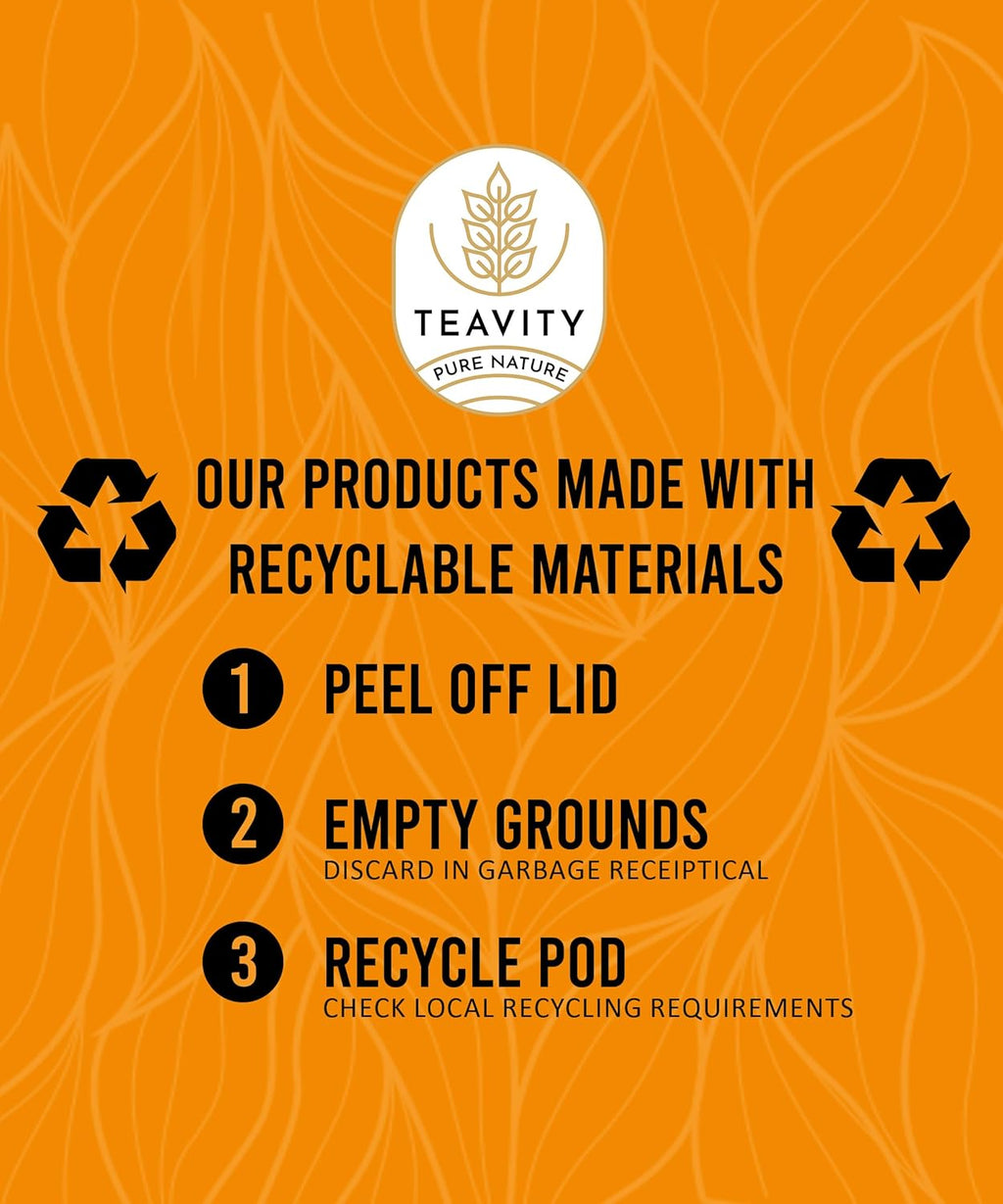 Teavity Organic Chamomile Tea Pods for Keurig - Decaf, 12 Count