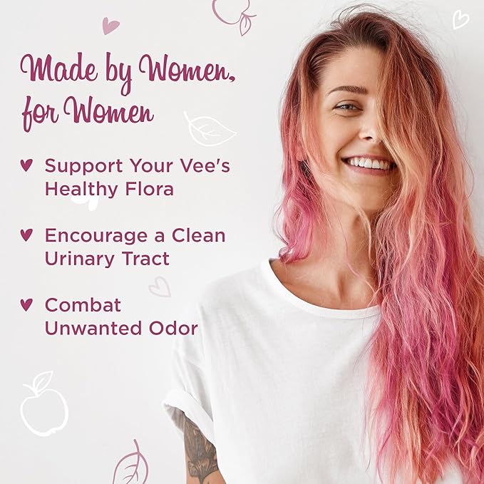 VeeFresh VeeBiotics Cranberry Probiotics for Women - 60 Capsules Women's Probiotics with Prebiotics & Cranberry Extract for pH Balance & Odor Control, Promotes Healthy Vaginal Flora & Overall Wellness