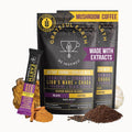 Grateful Earth Mushroom Coffee, Espresso Instant Coffee with Cinnamon, Turmeric, Lion’s Mane Mushrooms, L-Theanine, Chaga Super Brain Blend, Energy & Immune Support, Dairy & Gluten Free, 2 Bags, 40 Ct