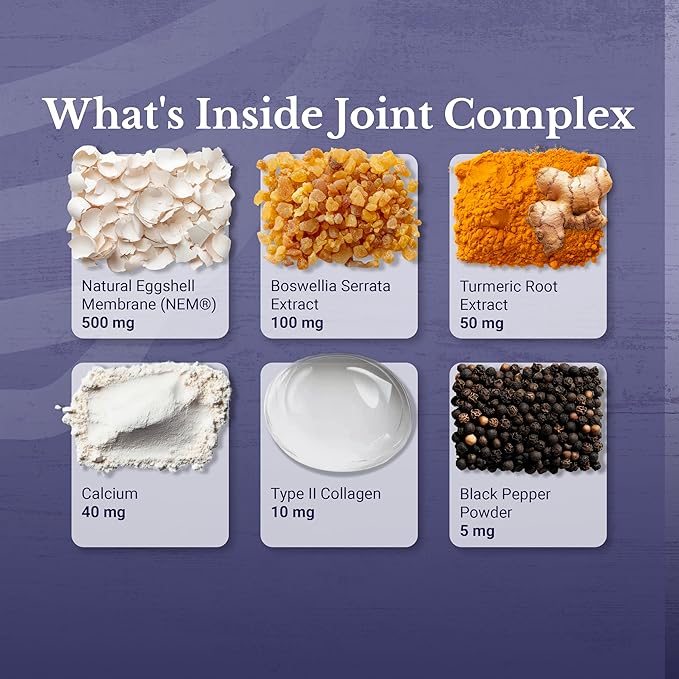 Joint Complex - Joint & Cartilage Health - Joint Support Supplement with Calcium, NEM Eggshell Membrane, Boswellia Serrata - Knee Supplements for Men & Women, 30 Capsules
