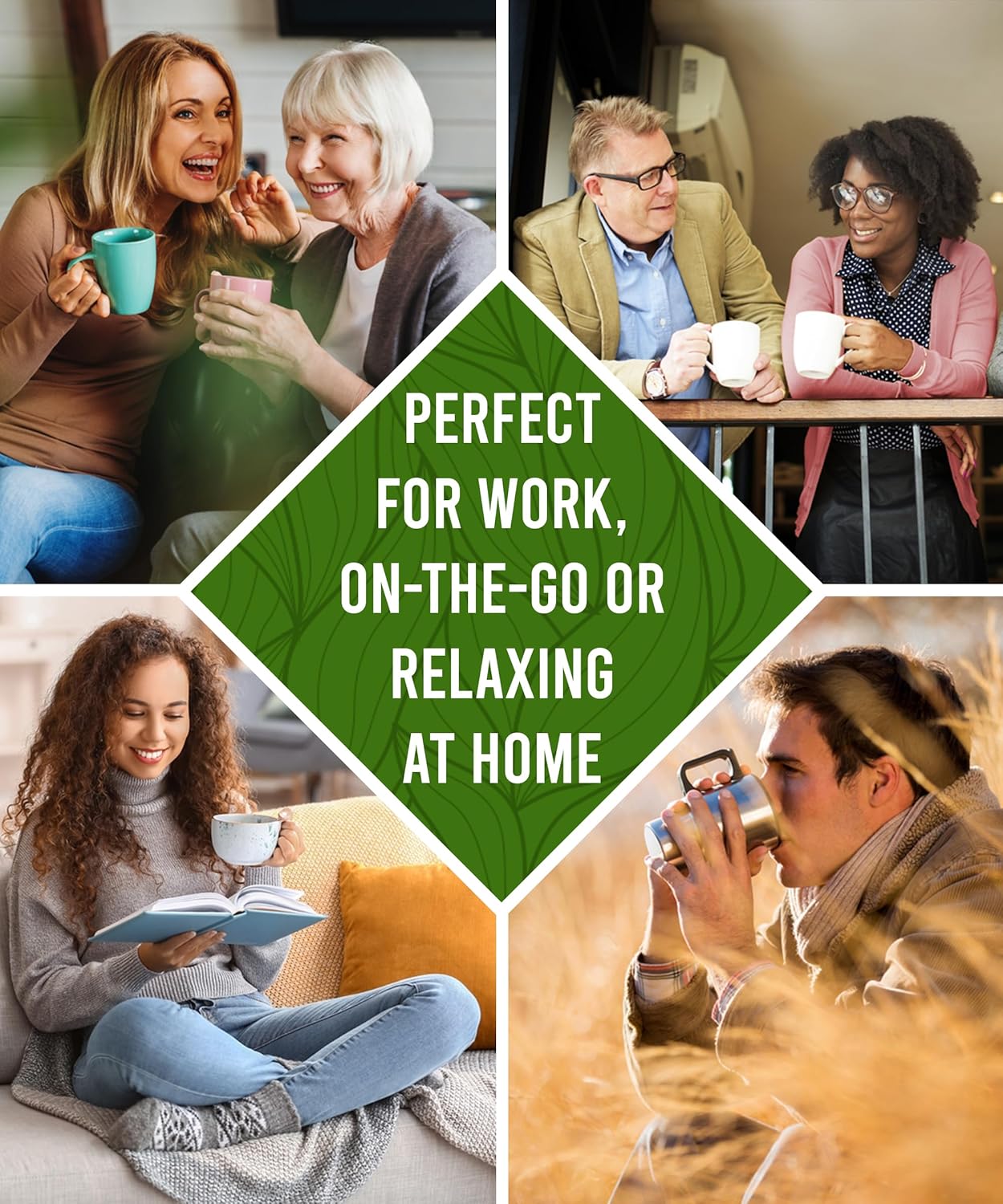 Organic Moringa Green Tea with Peppermint Tea Pods for Keurig - Naturally Caffeinated by Teavity (12 Tea Pods)