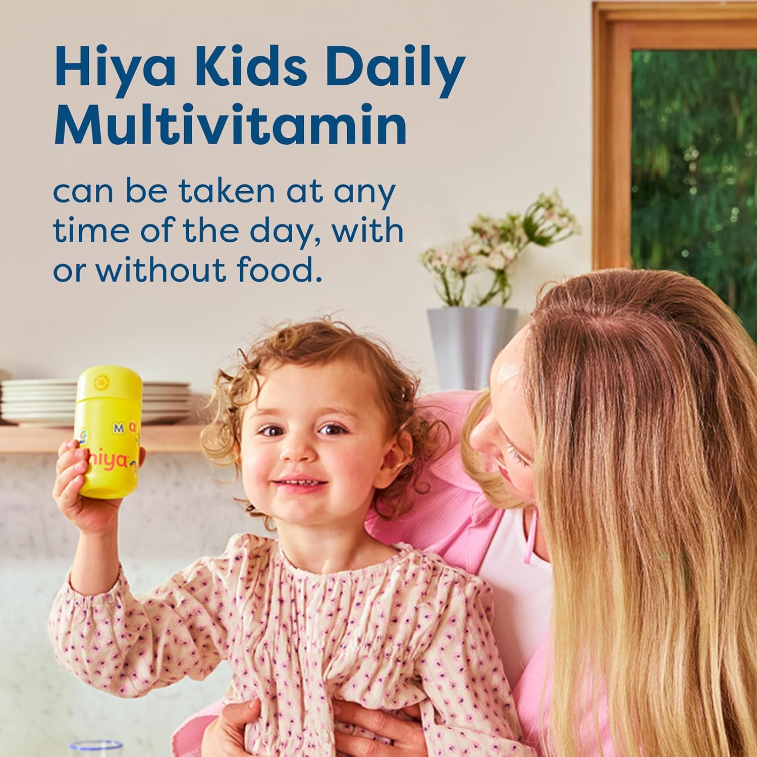 HIYA Kids Multivitamin Tablets – 15+ Essential Vitamins & Minerals with Fruits & Veggies for Ages 2+, Supports Growth, Development & Immune, 0g Sugar – 30 Day Supply for Toddlers & Kids