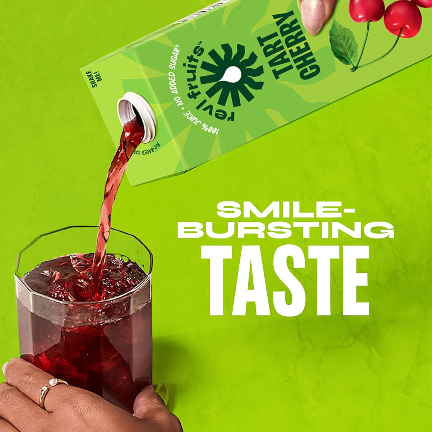 Revl Fruits™ 100% Juice, No Added Sugar, Tart Cherry, 32 fl oz. Carton (Pack of 6)