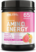 Optimum Nutrition New Flavor Amino Energy - Pre Workout with Green Tea, BCAA, Amino Acids, Keto Friendly, Green Coffee Extract, Energy Powder - Tropical Sunrise, 65 Servings (Packaging May Vary)