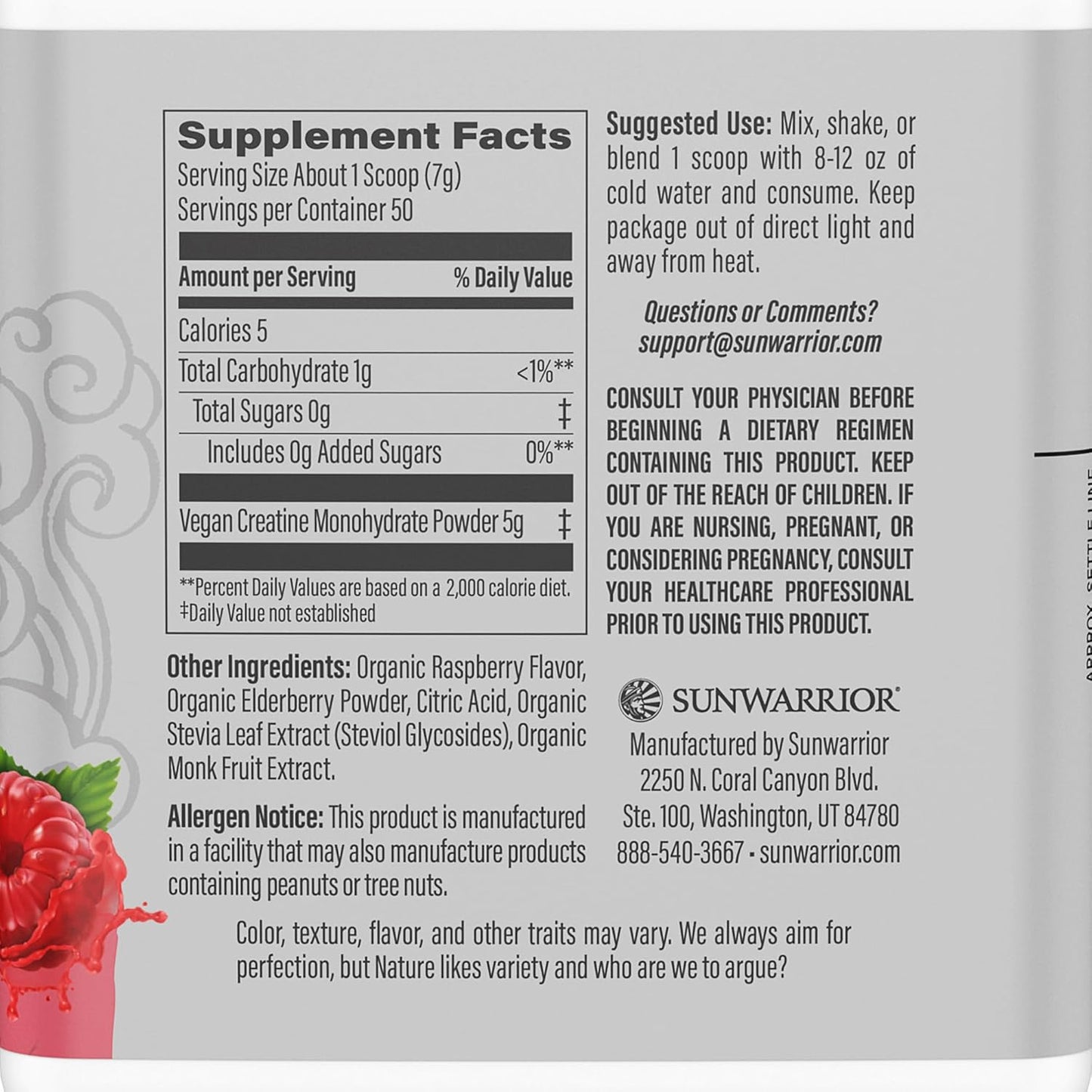 Creatine Monohydrate Powder Micronized PreWorkout Recovery Supplement | Support Muscle Building Strength Training Cognition | Vegan & Keto Friendly Easily Mixes (50 Servings) Raspberry Flavored