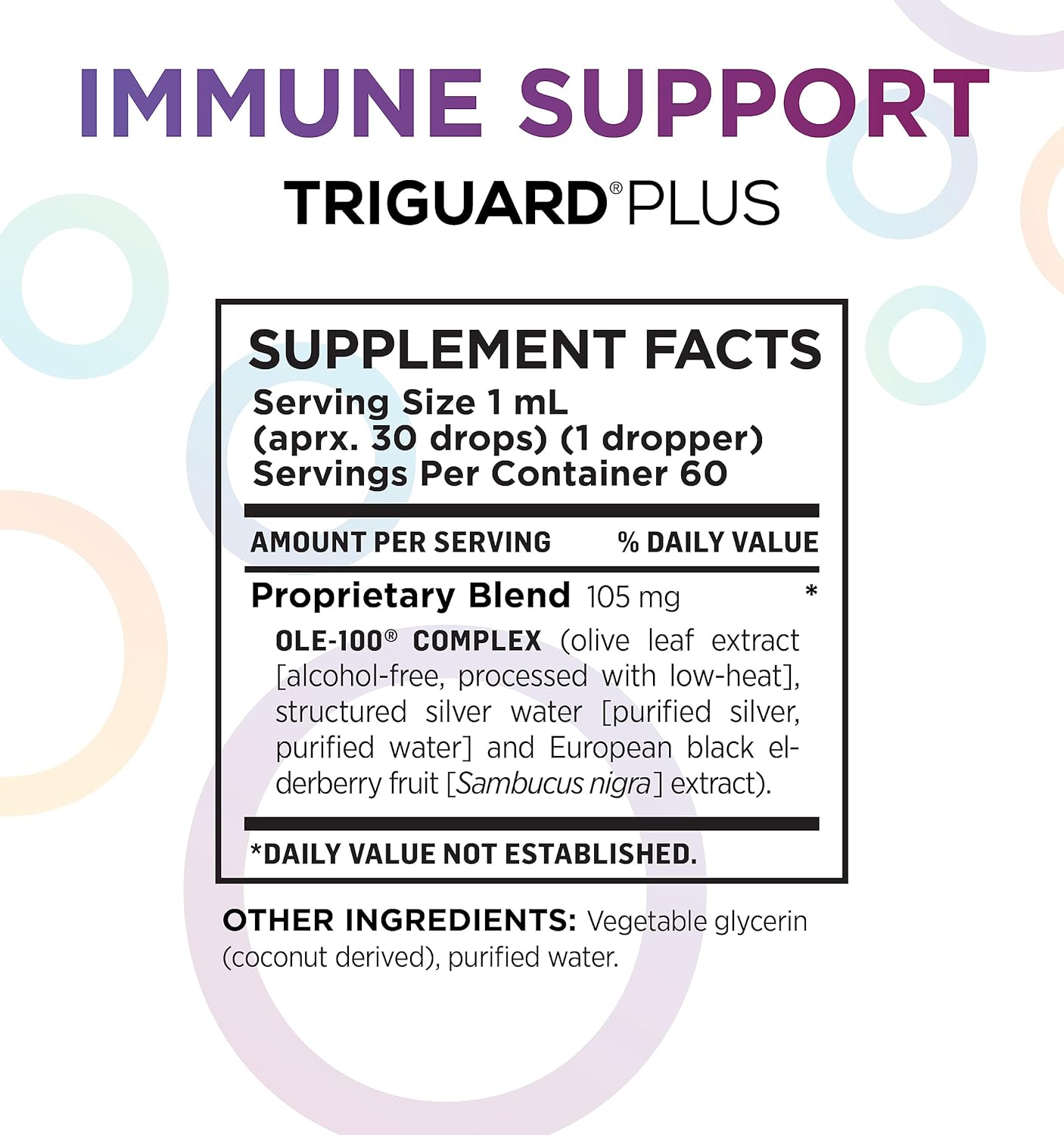 Triguard Plus Concentrate | Colloidal Silver Liquid, Sambucus Elderberry Extract & Olive Leaf Extract, 3-in-1 Liquid Immune Support | Powerful Immune System Booster | Great Taste - 2oz / 60ml