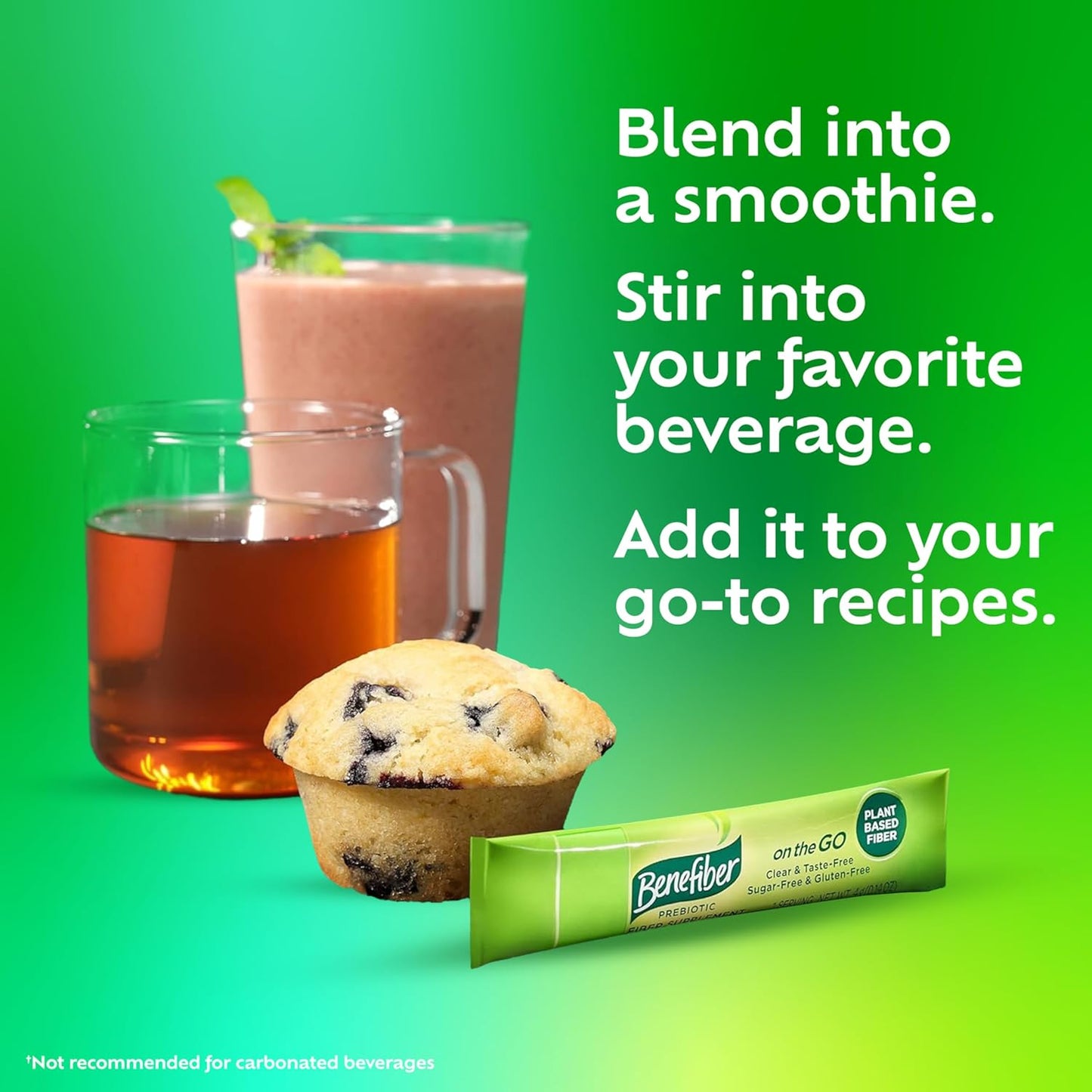 Benefiber On The Go Prebiotic Fiber Supplement Powder for Digestive Health, Daily Fiber, Unflavored - 72 Sticks