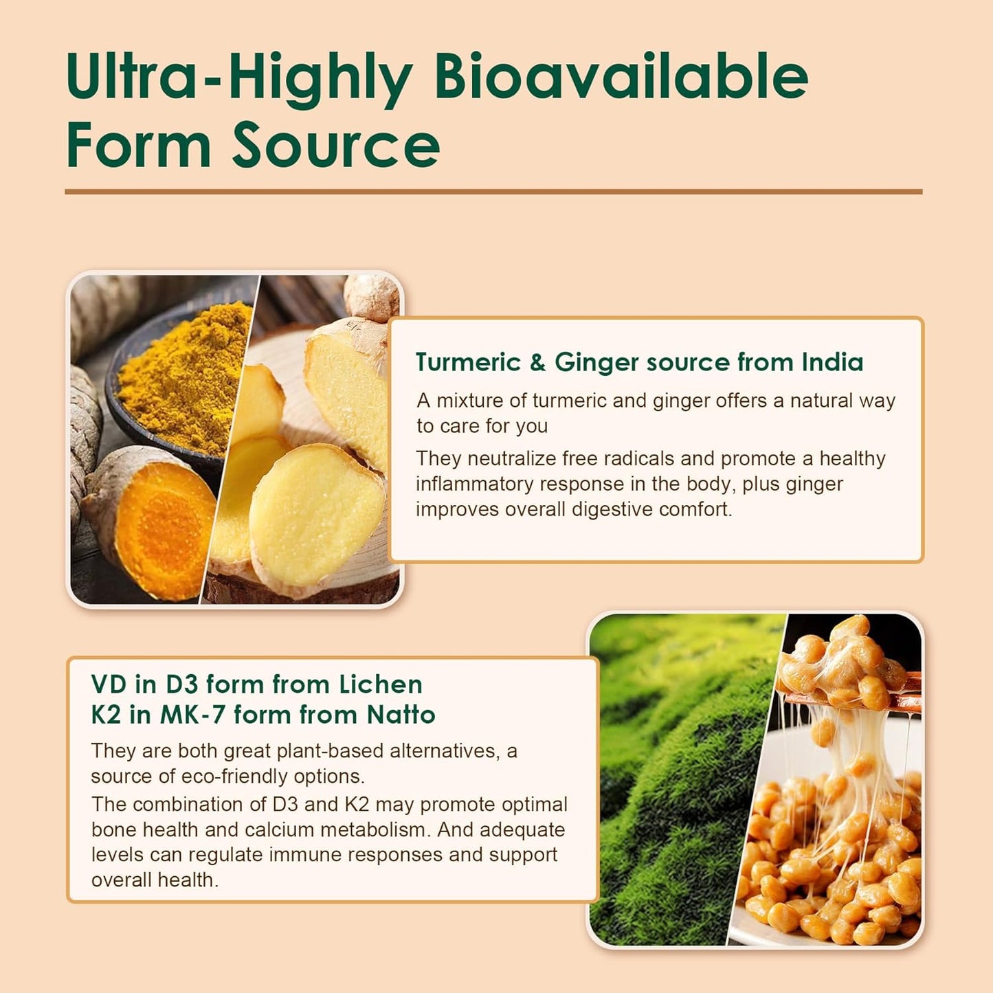 Sugar Free Turmeric Ginger Gummies 1500mg with Vitamin D3 5000IU & K2 for Women & Men, Curcumin Ginger Gummies for Adults for Immune & Digestive Support - Vegan, Mango Flavor, 60 Count